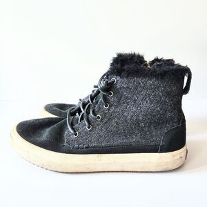 Sperry Women's Charcoal Felt High Top Sneaker Boots, US 8